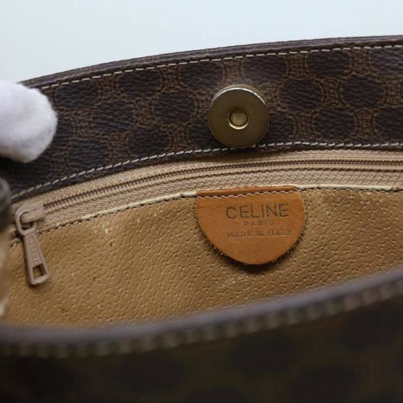 CELINE Macadam Canvas Hand Bag PVC Brown Auth 69735 - Picture 10 of 16